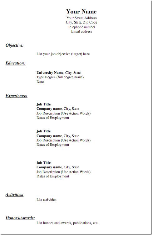 old resumes