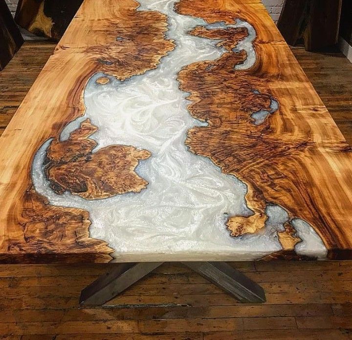Pearl River Table In 2020 Resin Furniture Epoxy Wood Table Resin Table