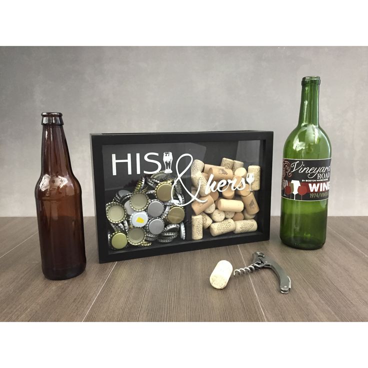 Boston Warehouse His & Hers Black Beer/Wine Cap and Cork Collector (His & Hers Beer/Wine Cap and Cork Collector)
