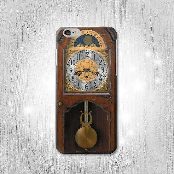 Grandfather Clock Antique Wall Clock Hard Leather Flip Case Etsy Antique Wall Clock Grandfather Clock Wall Clock