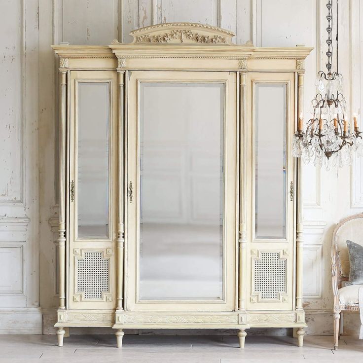 Antique Armoire With Bevelled Glass Doors Arvn22052 Eloquence Door Wardrobe Classic Furniture Antique Armoire With Bevelled Glass, Armoire With Glass Doors