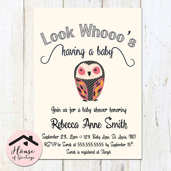 Look whooos having a baby! Its a printable baby shower invitation that you edit in Microsoft Word and print out yourself. This invitation template puts everything in your own hands - no waiting on a design! Simply follow the easy instructions included in the READ ME file, make changes in Word, and print! Your printable shower invitation will be available for you to download immediately after you pay. Remember, this is a digital product that you change and print yourself. If you would like me ...