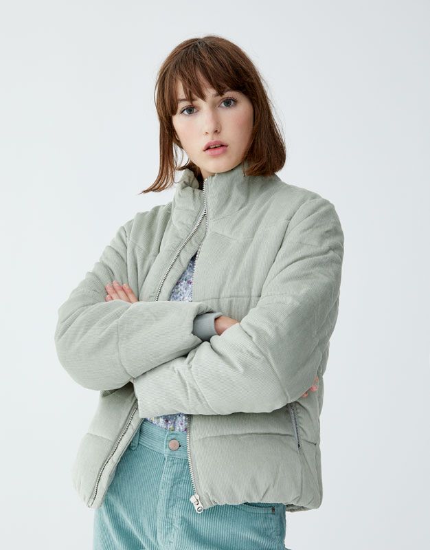 40 Cazadora Acolchada De Pana Pull Bear Mont Etek Kadife