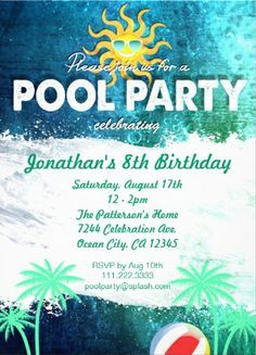 pool party invitations