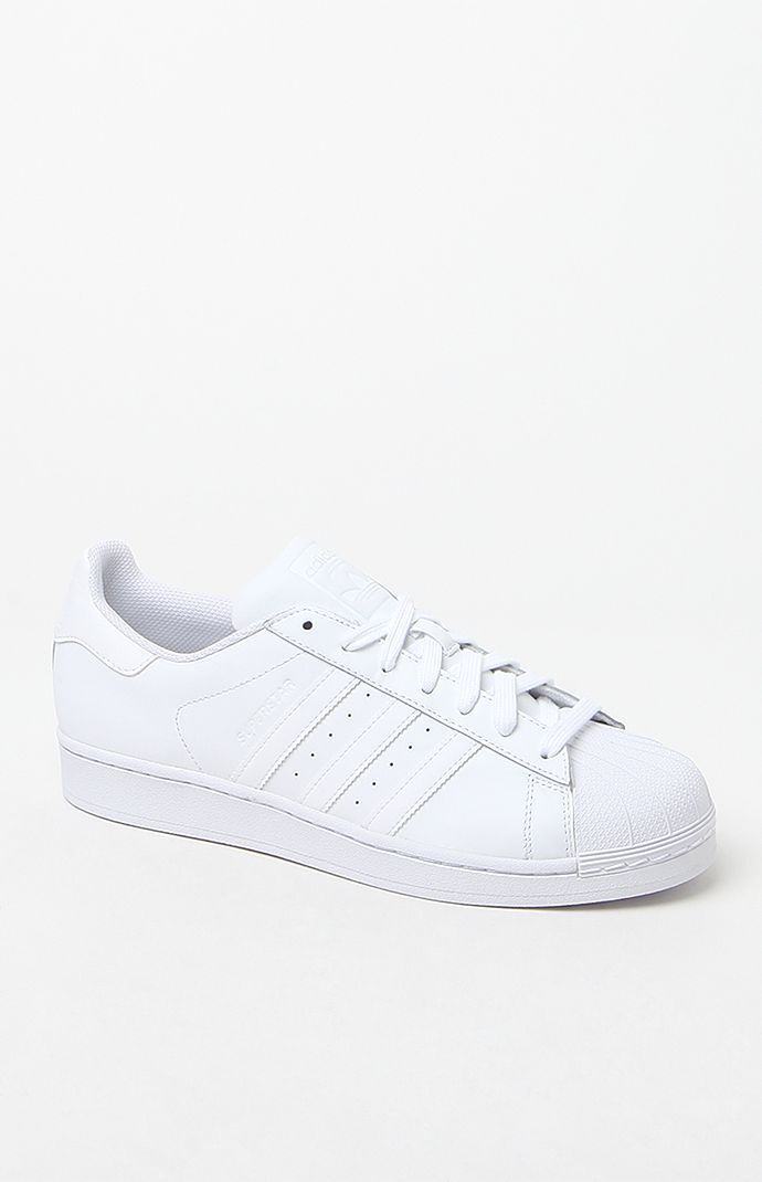 adidas White Superstar Foundation Shoes in 2020 | Adidas white shoes, Adidas superstar all white, All white adidas shoes
