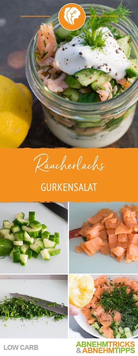 Sommerlicher Räucherlachs Gurkensalat - Knackig & Low Carb