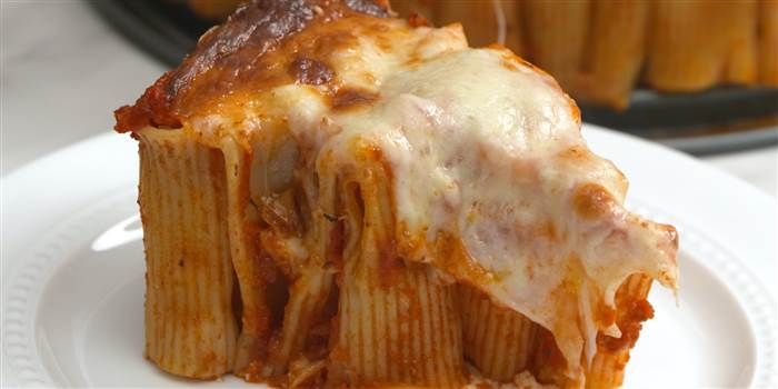 Arrange rigatoni in a springform pan to make an impressive pasta pie