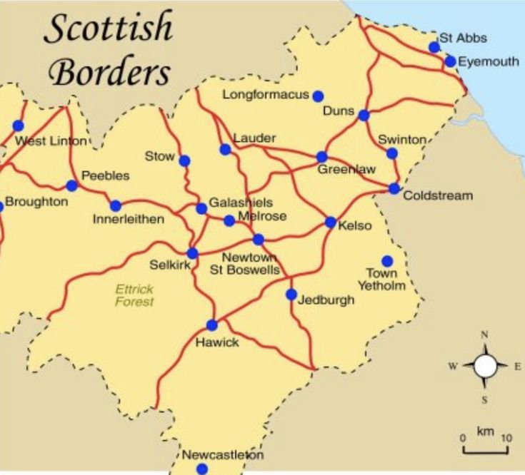 Map of the Scottish Borders - Df82e9b1a1ad21ae13c37a694c211d11