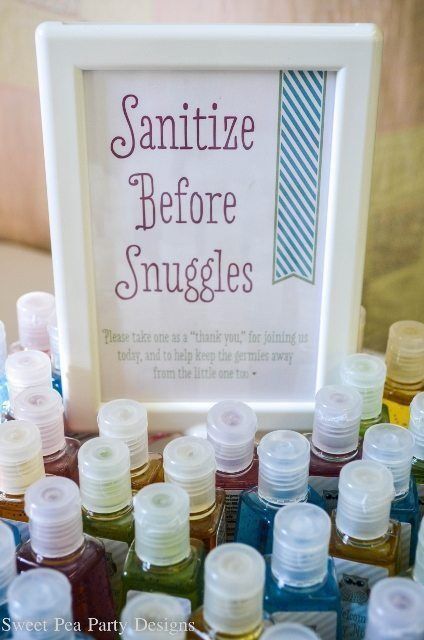 Mermaid Baby Shower Favor Label Hand Sanitizer Favor Label Hand