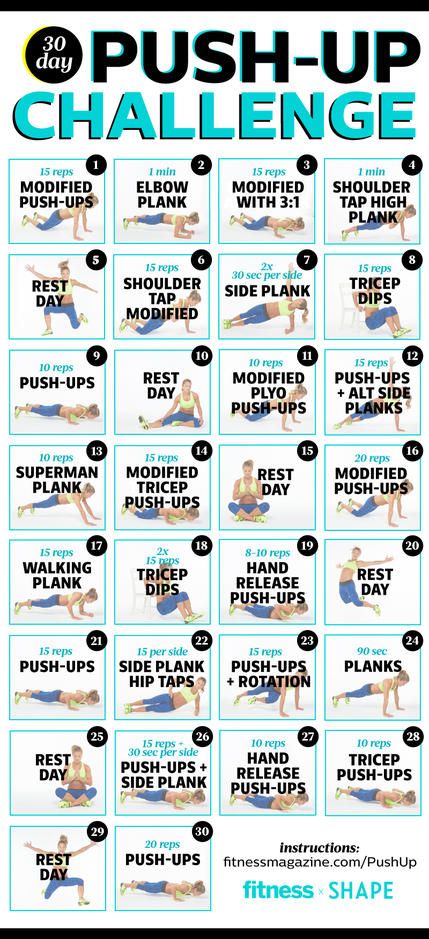 Join us for the ultimate 30-day push-up challenge that slowly increases reps to … Join us for the ultimate 30-day push-up challenge that slowly increases reps to …