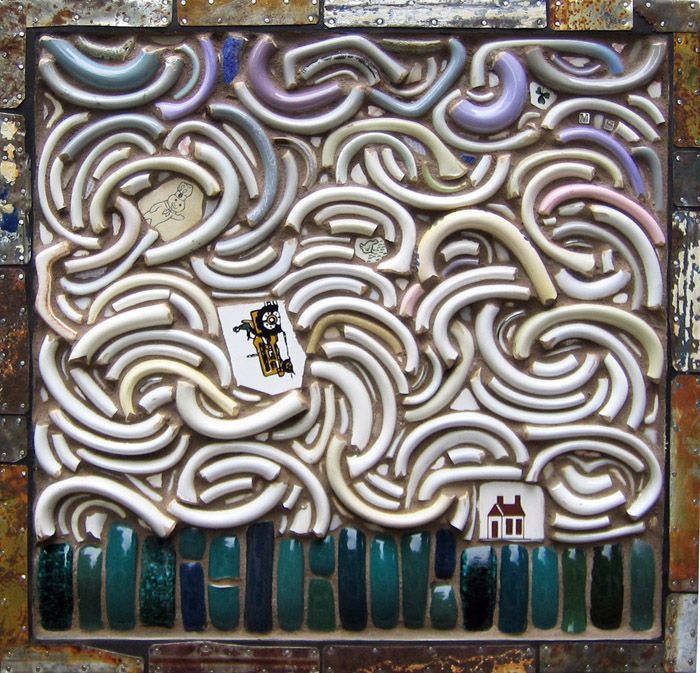 251 Best Abstract Mosaics Images On Pinterest Mosaic Art Windstorm Broken Coffee Cup Handles And Ceramic Tile Mosaic 14 H X