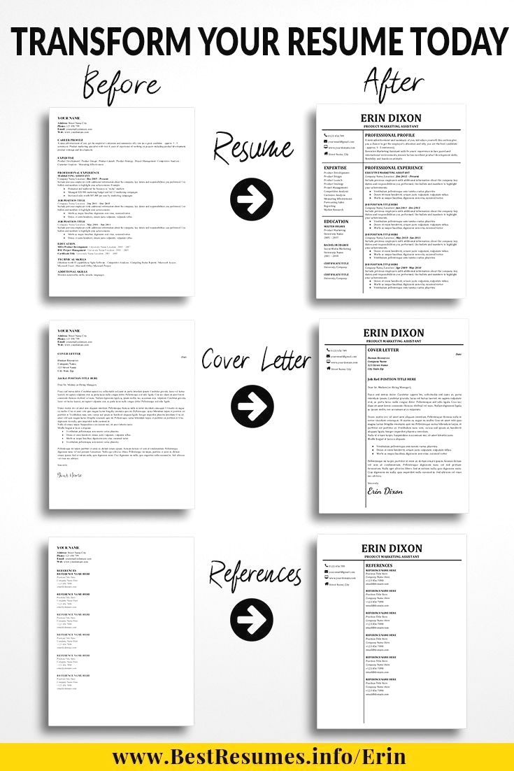 resume template erin dixon professional resume template and modern resume bu