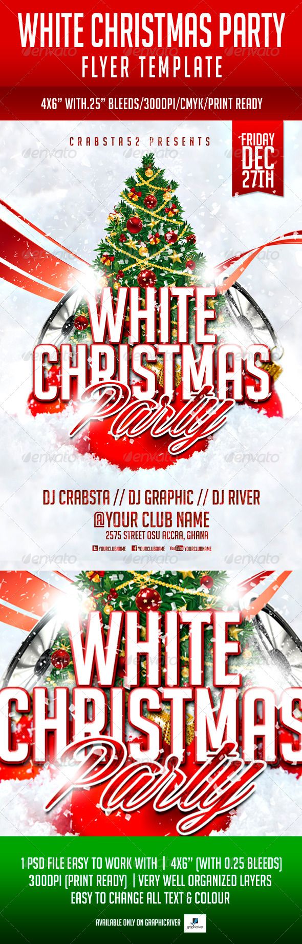 christmas party flyer template