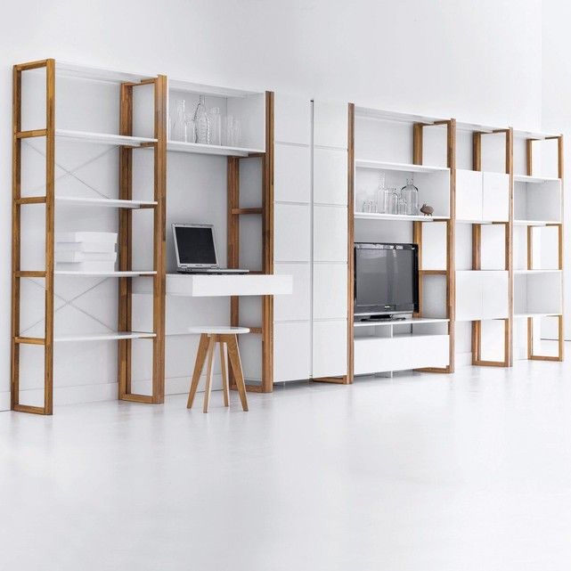 Armoire Bibliotheque De Rangement Compo Blanc La Redoute Interieurs La Redoute Mobile Rangement Sejour Decoration Maison Armoire Rangement