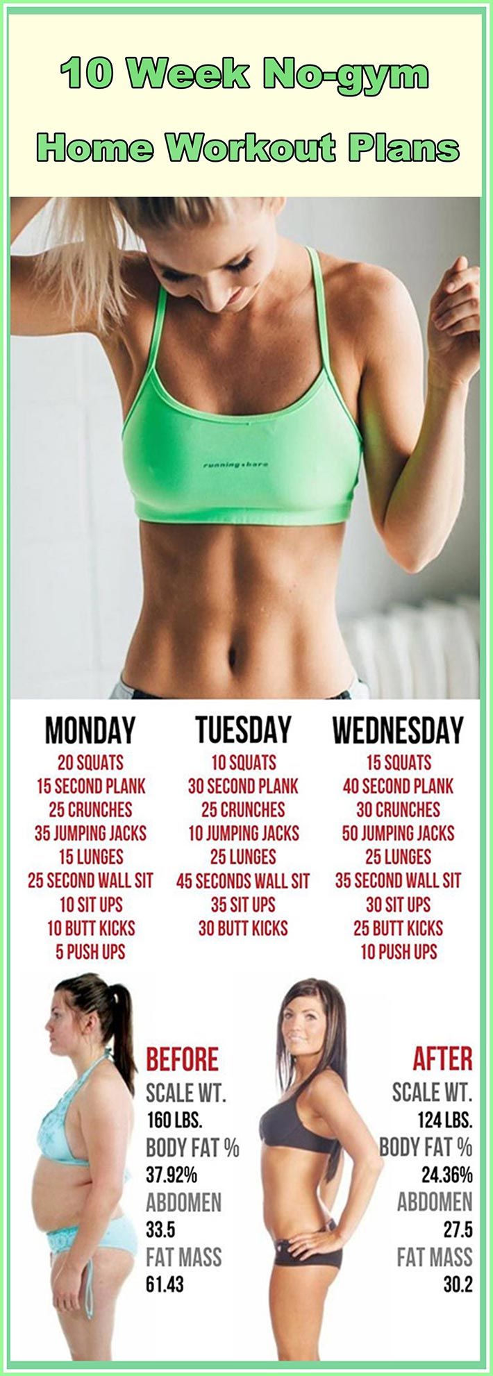 a woman's body and her workout plan