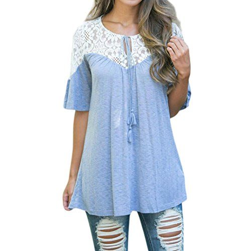 Lelili Women Fashion Lace Shirt Chiffon Stitching Lace V-Neck Sleeveless Tank Top Cami Shirt Blouse