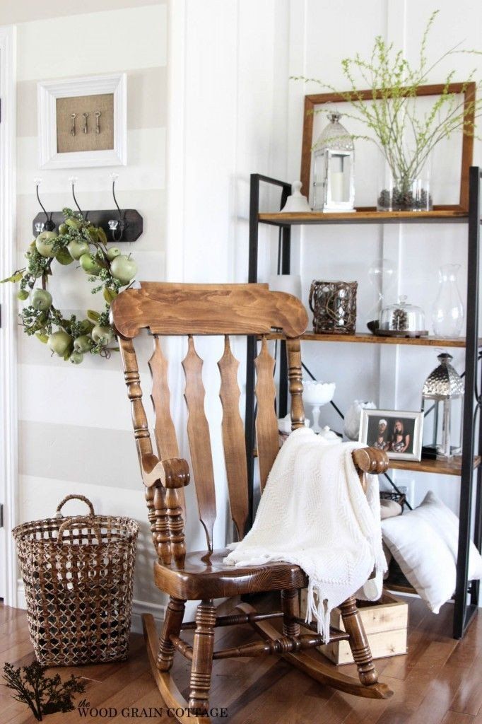 Rocking Chair In Living Room Decor Spring Decorating Home Decor Farmhouse Rocking Chairs Decor
