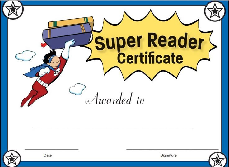 Super Reader Certificate for Boys! Reward your students' reading achievement with these awesome reading awards. All can be downloaded for free!
