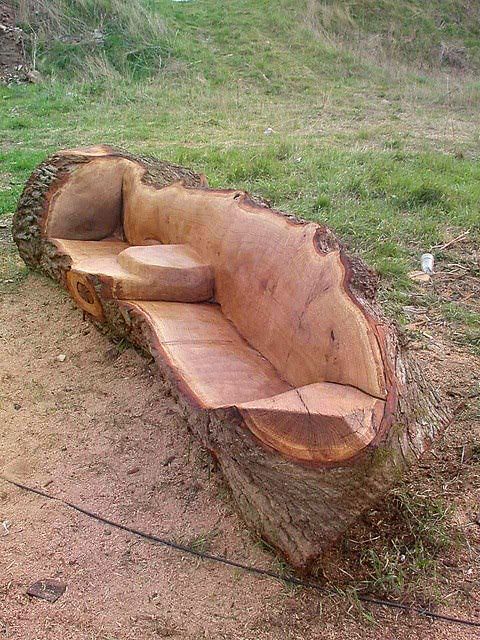 Yard Furniture Made Out Of Tree Trunks We Certainly Have Enough Yard Furniture Made Out Of Tree Trunks We Certainly Have Enough Lying Around From Sding Down The Flash Flood Control Gully Diy Pinte