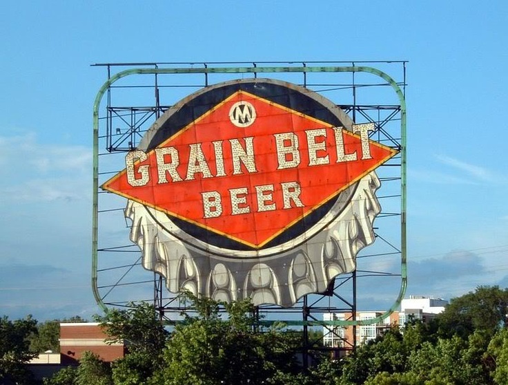 Giant Grain Belt Beer bottle cap in Minneapolis, Minnesota Beer signs Giant Grain Belt Beer bottle cap in Minneapolis, Minnesota Beer signs