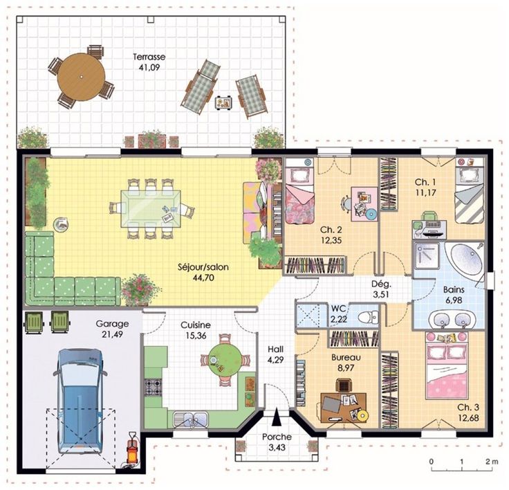 plan maison a construire moderne