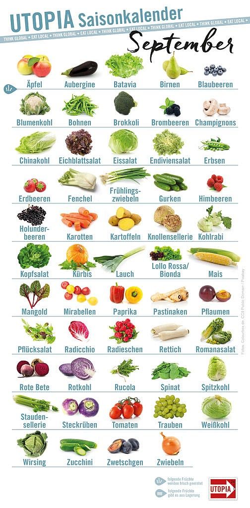 Saisonkalender September Saisonkalender obst und gemüse