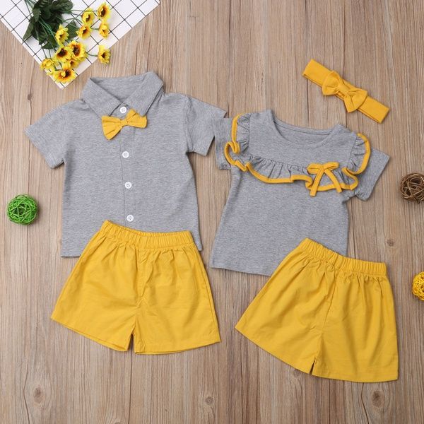 matching baby outfits boy and girl