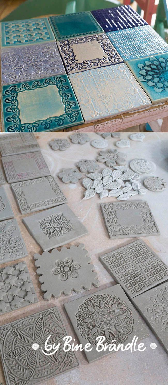 Great Stool Or Side Table Make Your Own Tiles With Relief Great Stool Or Side Table Make Your
