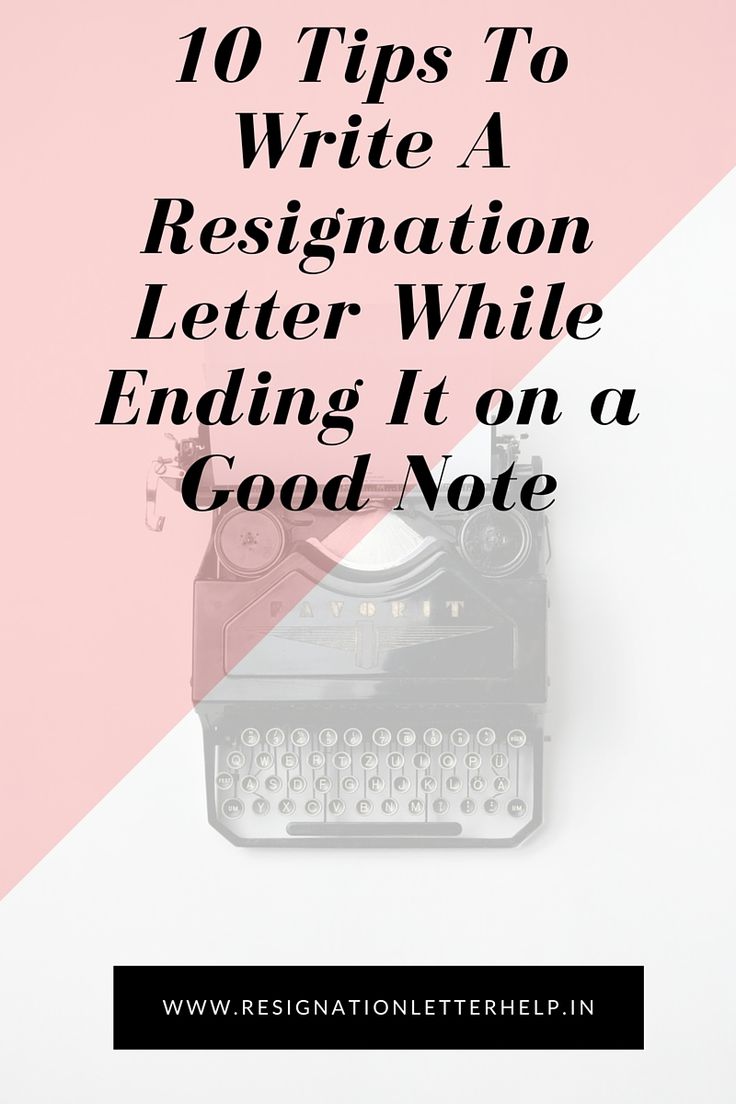 good letter of resignation