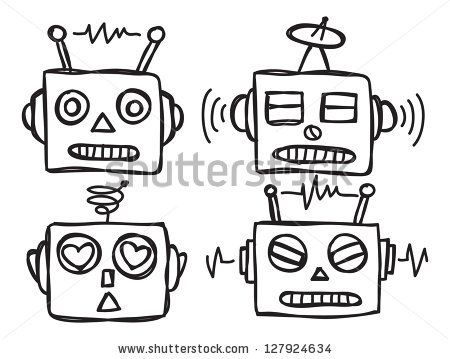 Cute Robot Face Stock Vector 127924634 : Shutterstock | Cute ...