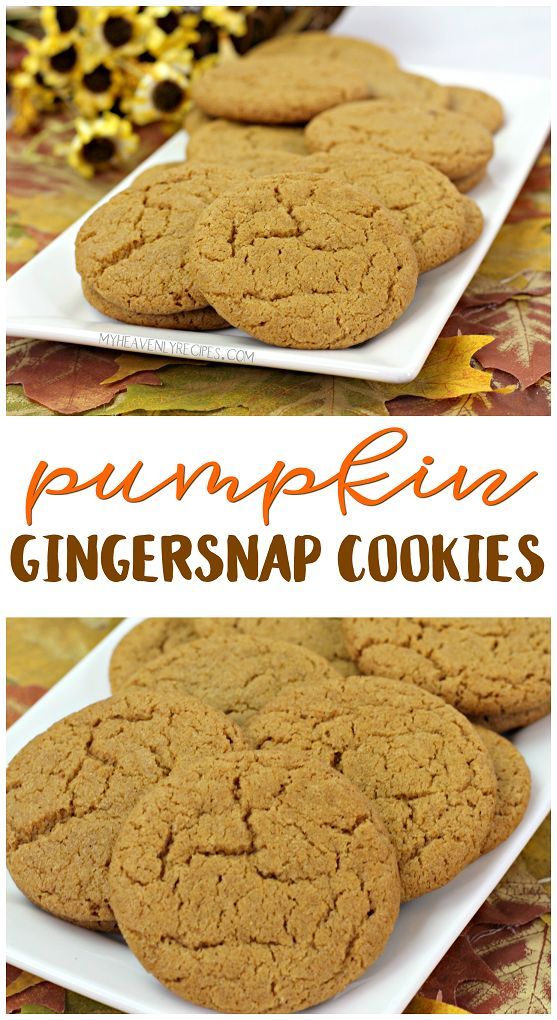 Pumpkin Gingersnap Cookies- fall dessert idea for thanksgiving or fall parties! ...
