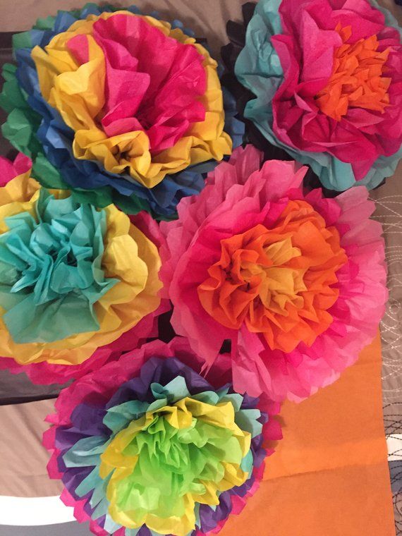NEW Fiesta Cinco de Mayo Bouquet Handmade Tissue Paper Flowers