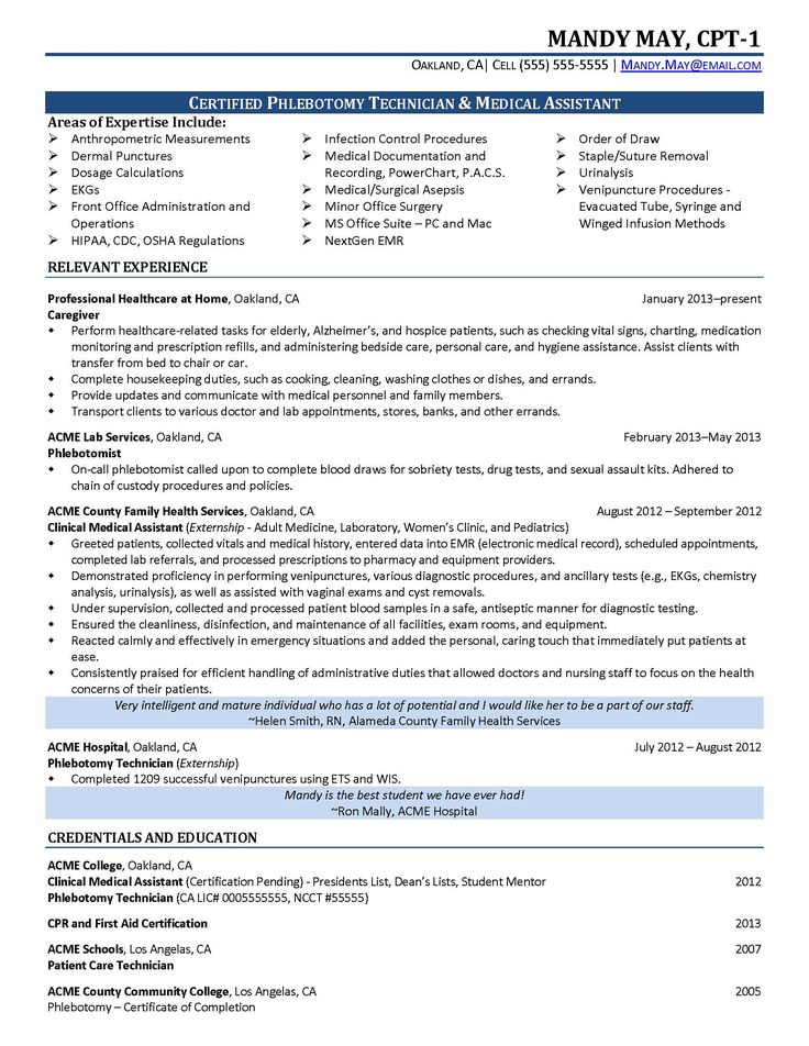 Certified Phlebotomist Technician Resume - http://resumesdesign.com/certified-phlebotomist-technician-resume/