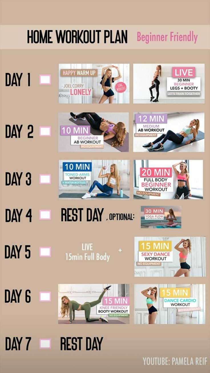 beginner workout at home Pamela Reif Week in 2020 At home workout