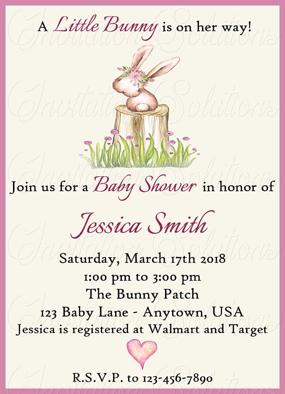 Bunny Baby Shower Invitation Themed Easter Or Bunny Baby Shower Invitation Themed Easter Or
