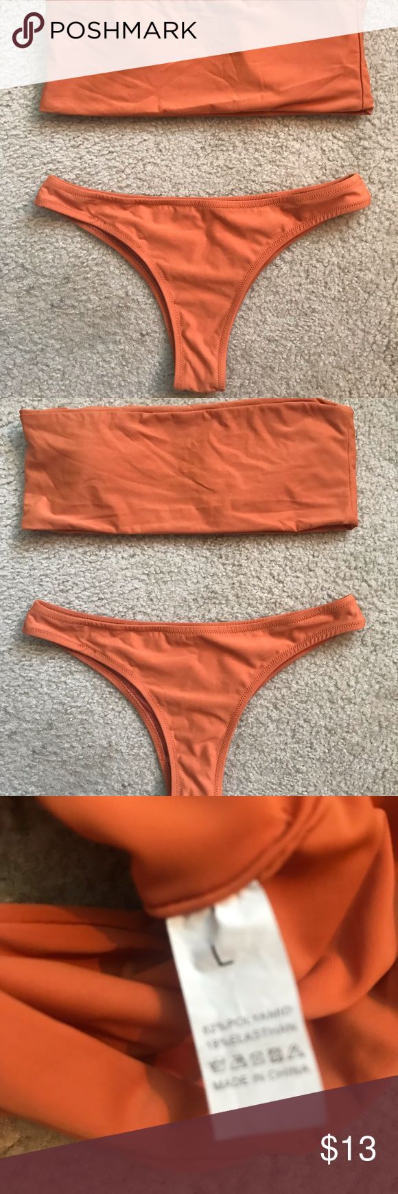 Bikini ORANGE ZAFUL BIKINI SET!!!! High waisted cheeky bottoms with a strapless ...