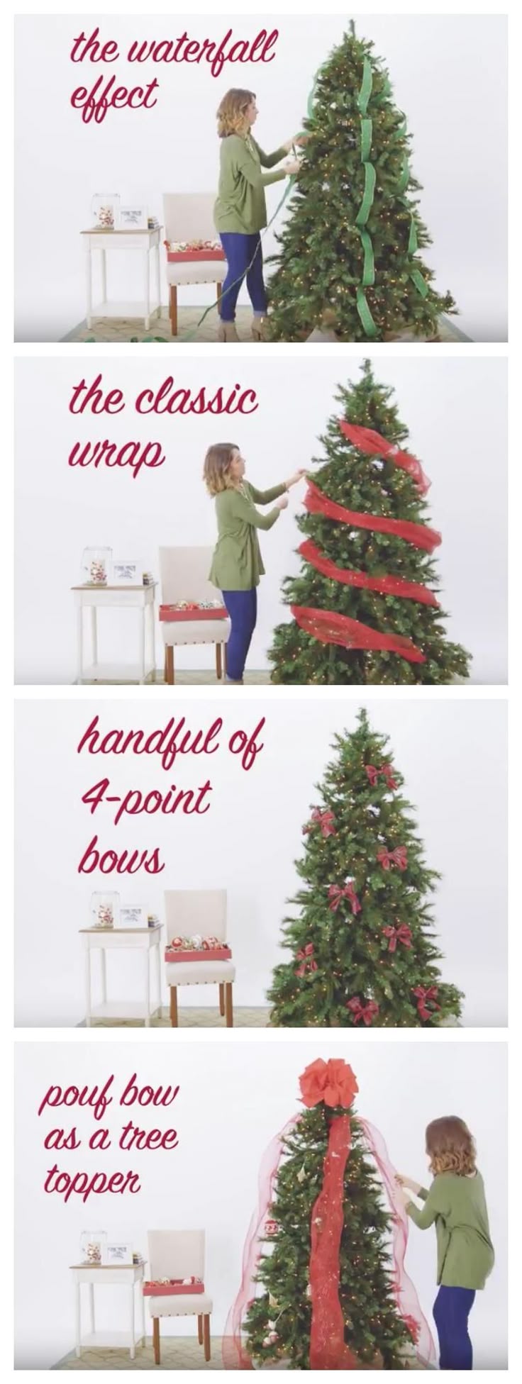 how to video 5 ways to use ribbon on your christmas tree decorating for christmas pinterest christmas christmas decorations and christmas tree - How To Decorate A Christmas Tree Step By Step how to video 5 ways to use ribbon on your christmas tree decorating for christmas pinterest christmas christmas decorations and christmas tree - How To Decorate A Christmas Tree Step By Step