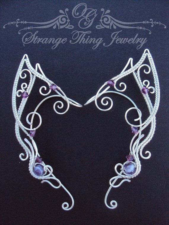 Elven ear cuffs Purple Joy - Ear cuff - Elf ears - Fairy ear cuffs - Ear cuff no piercing - Ear wrap