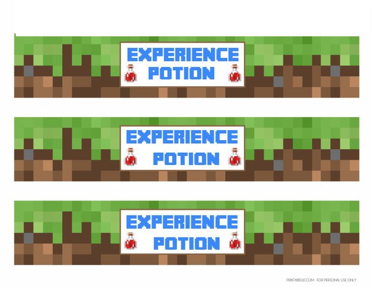 minecraft bottle labels | Minecraft party printables, Minecraft printables free, Minecraft party
