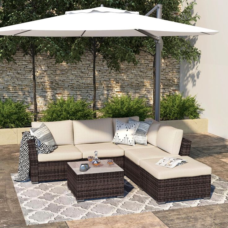 Fred Meyer O Outdoor Sectional Sofa 4 Piece Wicker Patio Furniture With Waterproof Cover Pieces In 2021 Set Modern Sets O Outdoor Sectional Sofa 4 Piece, Fred Meyer Patio Table Umbrella