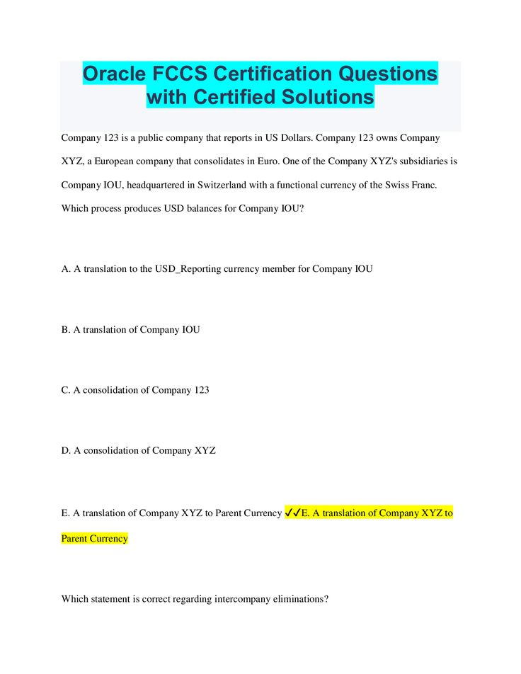 Oracle FCCS Certification Questions with Certified Solutions