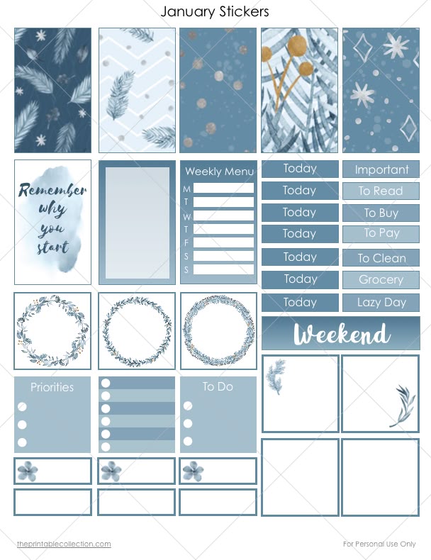 free january planner stickers in blue ready to download the printable collection winter planner stickers planner stickers free printable planner stickers