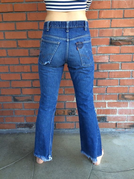 11 Bell Bottoms PantsJeans W27 L33 Vintage Stacy Slacks 70s-80s Blue