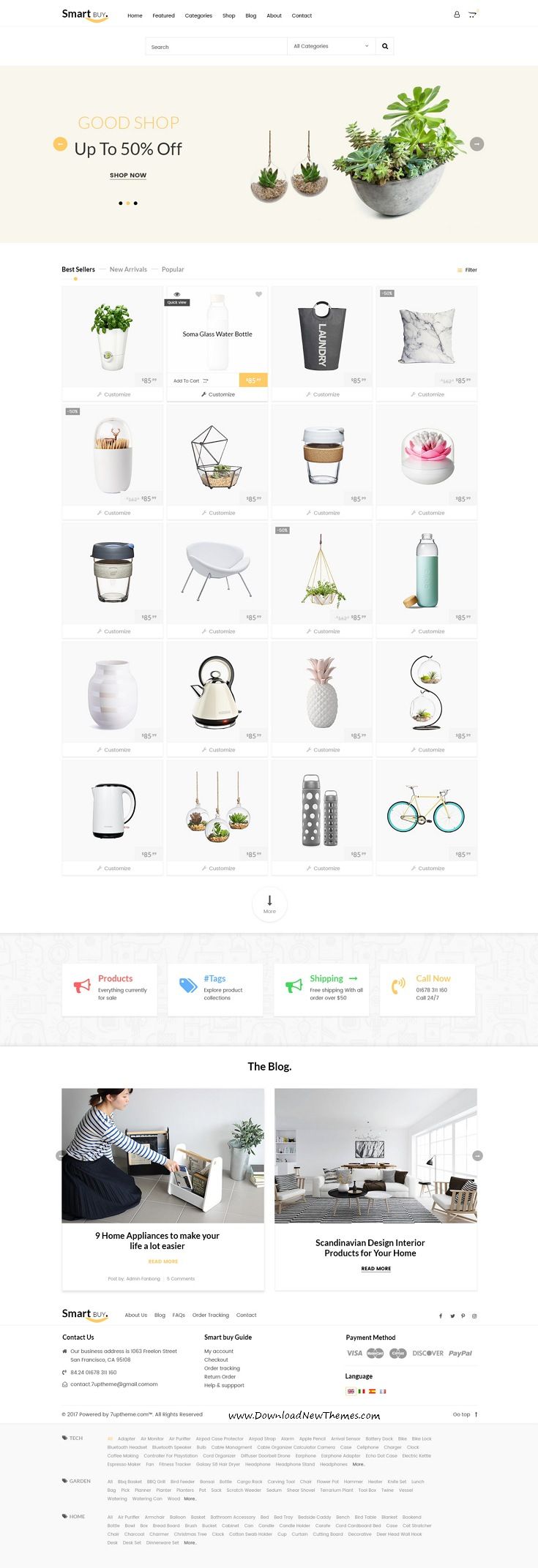 Smartbuy is clean and modern design #PSD #template for stunning #eCommerce website with 10 niche homepage layouts and 25 layered PSD pages to live preview & download click on Visit