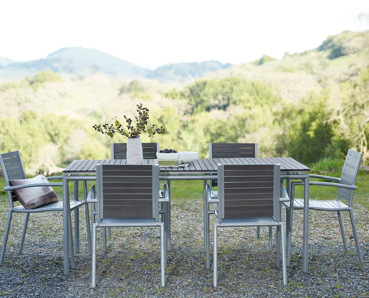 39 Best Outdoor Living Images On Pinterest Outdoor Life, Outdoor The Ticari rectangular dining table features a grey resin wood slated top with a powder-coated aluminum frame. Both sturdy and lightweight, this table is ... - 39 Best Outdoor Living Images On Pinterest Outdoor Life, Outdoor
