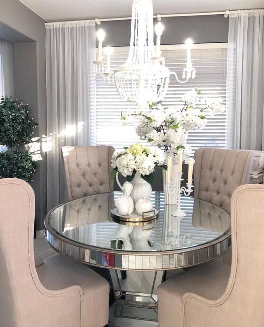 My Y Dinning Room My Y Dinning Room, Round Mirrored Dining Table