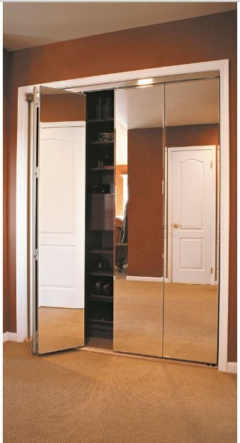 Mirror Bifold Doors Slider Usa Sliding Closet Mirror Bifold Doors Start From 174 54 Track And Trim White Chrome Edge Beveled Or Polished Closet Are Solid ¾ Mdf With
