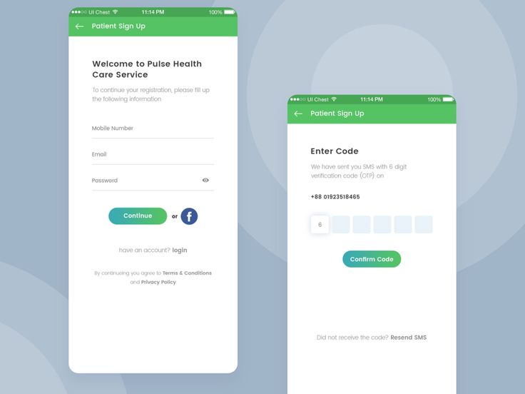 Medical Record App 02 (Sign Up & OTP) Login page design, App Medical Record App 02 (Sign Up & OTP) Login page design, App