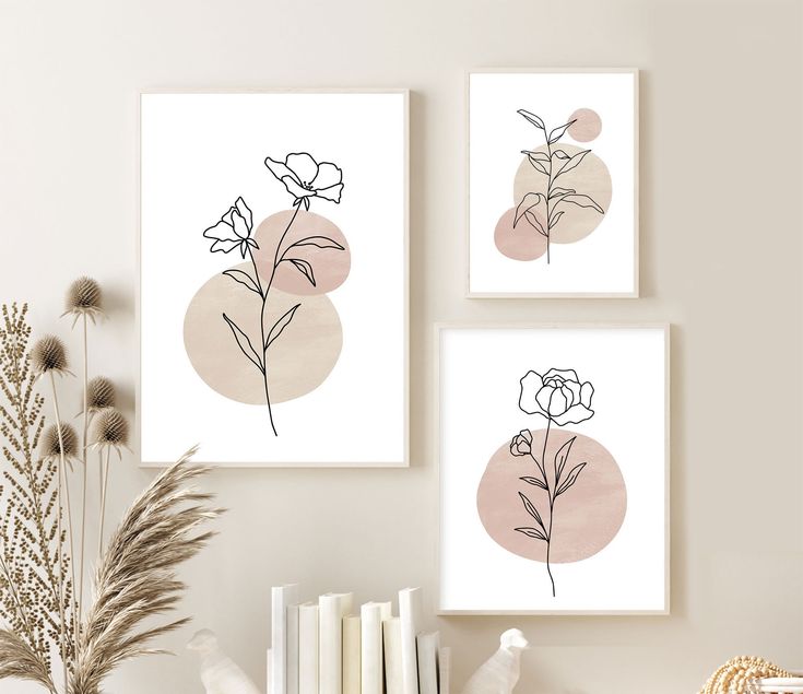 BOLD CURTAINS Cyanotype Floral Poster Botanical Printable Wall Art Gift for Gardener Nature Leaf and Flower Prints
