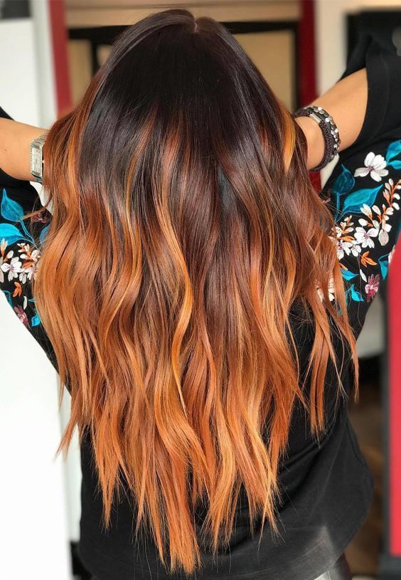 Best ideas of red ombre fire or flame ombre hair colors and highlights for women...